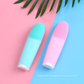 2020 New style sky blue and pink face cleaning device electric silicone facial cleansing brush with Custom logo